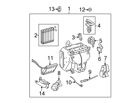 2010 Scion tC A/C Evaporator Components Heater Core Diagram for 87107-21020