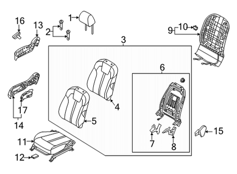 2022 Kia Carnival Passenger Seat Components SWITCH ASSY-POWER FR Diagram for 88080P2010OFB