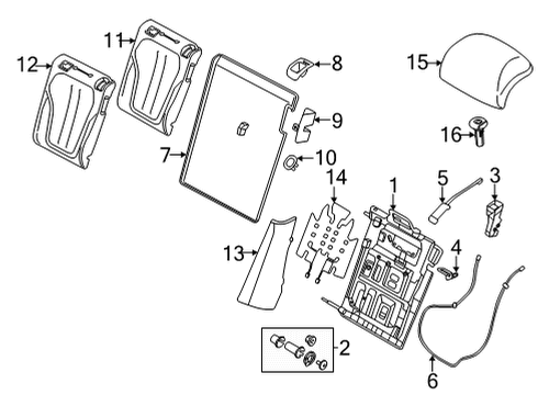 2022 BMW X6 Rear Seat Components COVER, BACKREST, LEFT Diagram for 52205A05635