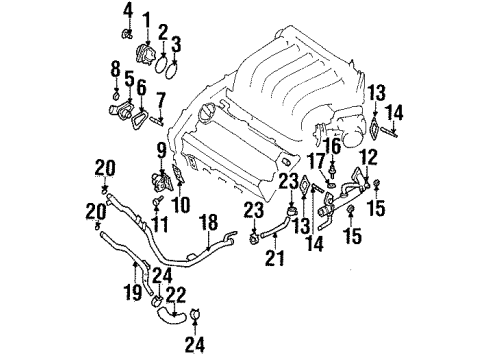 1997 Nissan Maxima Powertrain Control Thermostat Assembly Diagram for 21200-31U03