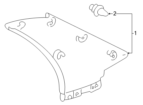 2002 Toyota Prius Interior Trim - Quarter Panels Upper Quarter Trim Diagram for 62470-47010-B0