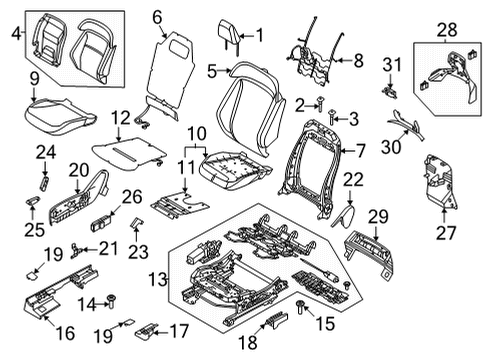 2021 Ford Mustang Mach-E Power Seats Memory Switch Diagram for GJ5Z-14776-AA