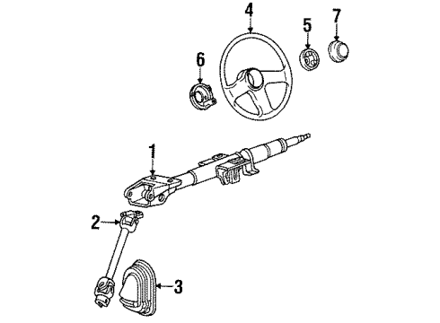 1992 Hyundai Excel Steering Column & Wheel, Steering Gear & Linkage Column & Shaft Assembly-Steering Diagram for 56300-24102