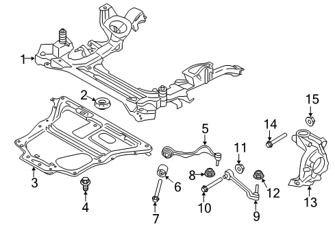 2015 BMW 328d xDrive Front Suspension Components, Lower Control Arm, Stabilizer Bar Reinforcement Plate Diagram for 31106863798