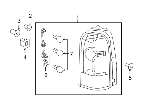 2006 Chevrolet Uplander Bulbs Tail Lamp Assembly Diagram for 15787131