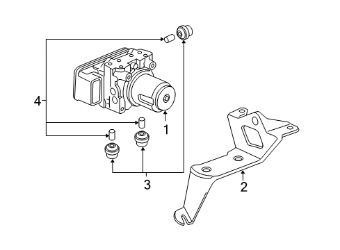 2007 Acura TL Anti-Lock Brakes Bracket, Modulator Diagram for 57115-SDB-A00