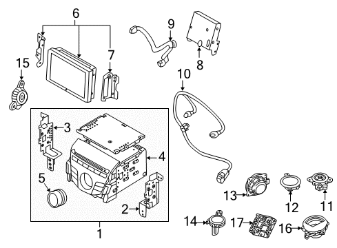 2013 Hyundai Azera Sound System Tweeter Speaker Assembly, Right Diagram for 963103R900