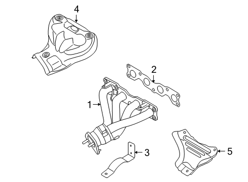 2009 Kia Optima Exhaust Manifold Exhaust Manifold Catalytic Assembly, Right Diagram for 285103E046