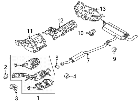 2021 Nissan Rogue Exhaust Components Mounting-Exhaust, Rubber Diagram for 20651-6RA4A