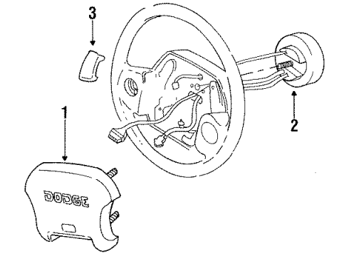 1994 Dodge Dakota Air Bag Components Clock Spring Diagram for 56007626