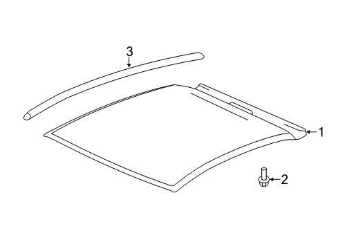 2014 Honda CR-Z Roof & Components, Exterior Trim Molding Assy., L. Roof Diagram for 74316-SZT-G01