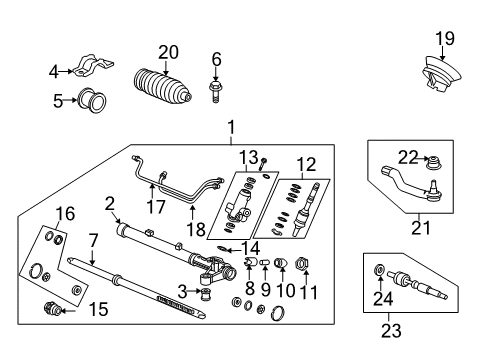 2006 Honda Civic Steering Gear & Linkage Rack, Power Steering Diagram for 53601-SNA-A12