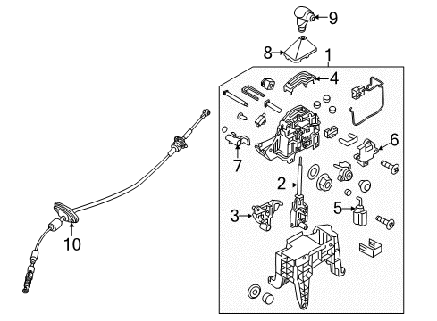 2016 Kia Sedona Console Lever Assembly-Engaging Diagram for 46734A9000