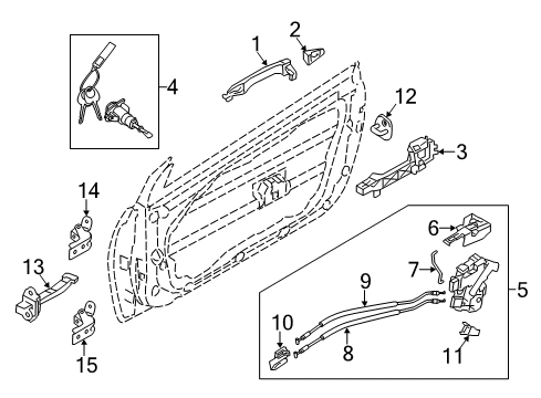 2014 Kia Forte Koup Front Door Front Door Latch Assembly, Left Diagram for 81310A7251