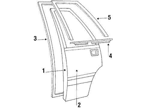 1984 Nissan Stanza Door & Components WEATHERSTRIP-Door LH Diagram for 82831-D0800