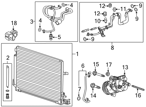 2018 Chevrolet Camaro Air Conditioner Front AC Tube Diagram for 23320792