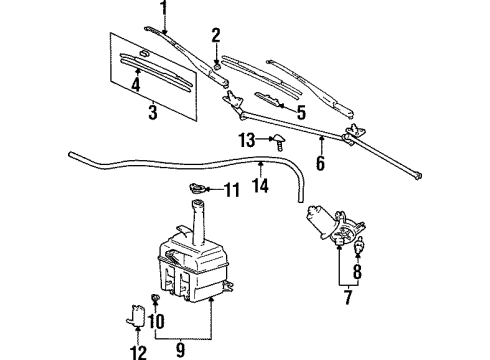 1999 Hyundai Tiburon Wiper & Washer Components Windshield Washer Reservoir Assembly Diagram for 98620-27010
