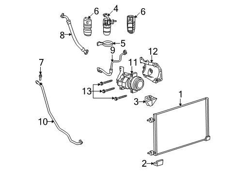 2003 Hummer H2 Air Conditioner Hose, A/C Accumulator Diagram for 15057977