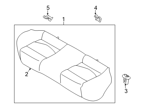 2010 Kia Forte Rear Seat Components Cushion Assembly-Rear Seat Diagram for 891001M030AFU