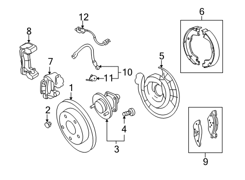 2011 Chevrolet Equinox Rear Brakes Bolt/Screw-Rear Brake Rotor Diagram for 96626041