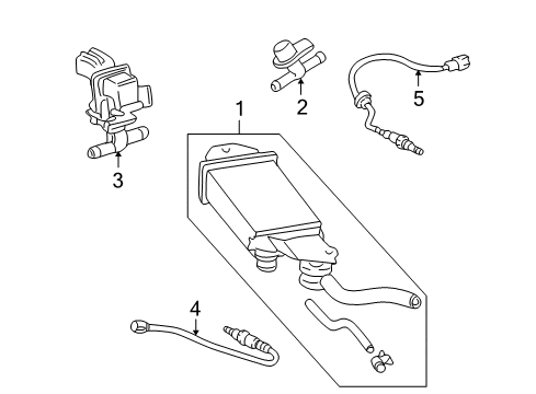 2006 Scion xA Emission Components Vapor Canister Diagram for 77740-52100