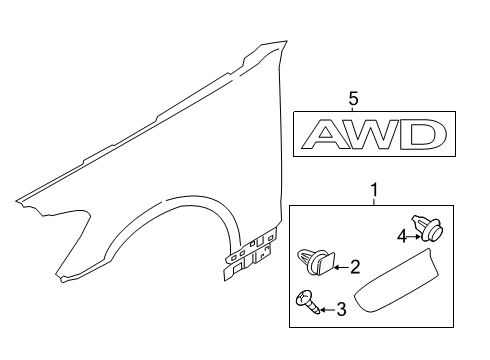 2020 Kia K900 Exterior Trim - Fender MOULDING Assembly-Fender Diagram for 87731J6000