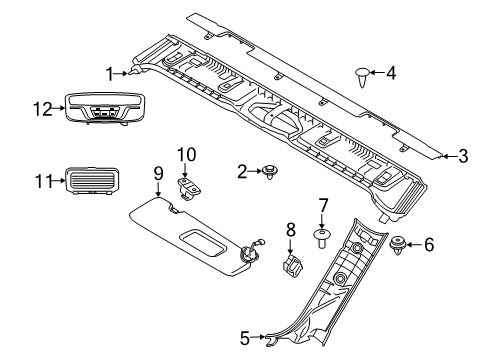 2021 BMW 840i Interior Trim - Roof Clip Diagram for 52101873544