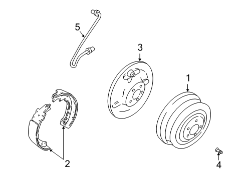 1998 Dodge B1500 Rear Brakes Wheel Stud Diagram for 6034731