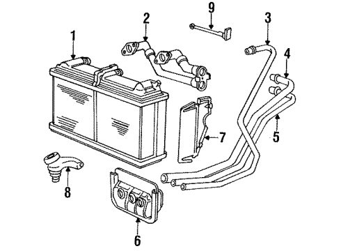 1993 BMW 740iL Automatic Temperature Controls Pipe Diagram for 64111378203