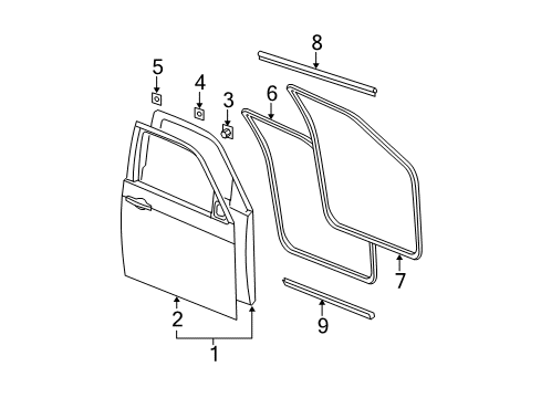 2006 Dodge Charger Front Door WEATHERSTRIP-Front Door Belt Diagram for 4806139AB