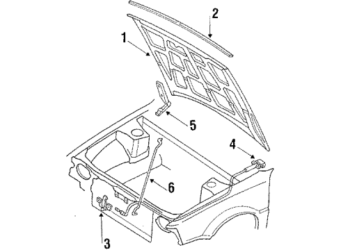 1986 Nissan Stanza Hood & Components, Exterior Trim Lock Hood Diagram for 65601-D1601