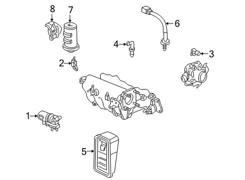 1995 Acura Integra Fuel Injection Valve Assembly, Fast Idle (Af42A) Diagram for 16500-P72-000