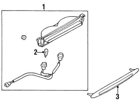 1997 Chrysler Sebring High Mount Lamps Lamp High Mounted Stop Diagram for MR221846