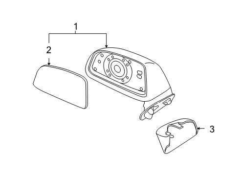 2008 Kia Rondo Outside Mirrors Outside Rear View Mirror Assembly, Left Diagram for 876101D130