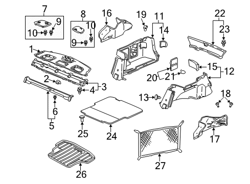 2006 Honda Accord Interior Trim - Rear Body Lining Assy., RR. Panel *NH120L* (STAR BLACK) Diagram for 84640-SDA-A11ZA