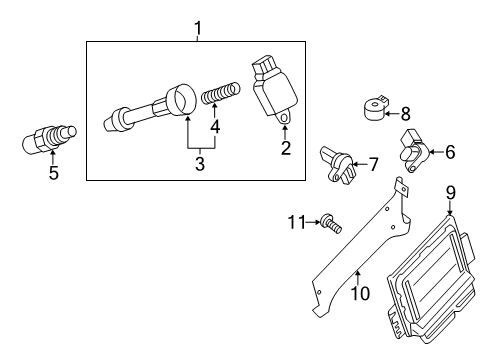 2018 Nissan Frontier Powertrain Control Spark Plug Diagram for 22401-ZJ51B