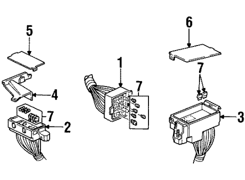 1995 Chevrolet Monte Carlo Electrical Components Cover Asm, Multiuse Relay & Fuse Diagram for 12146723