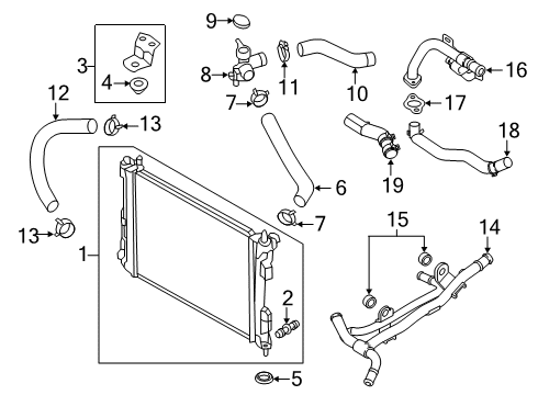 2020 Hyundai Accent Radiator & Components Insulator Diagram for 254742M000