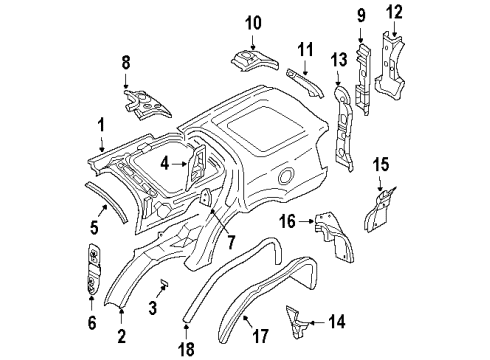 1998 Isuzu Rodeo Inner Structure - Quarter Panel Reinforcement, R. RR. Seat Diagram for 8-97124-347-2