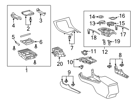 2019 Toyota Avalon Parking Brake Upper Cover Diagram for 58833-07070-C0