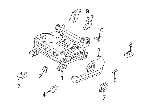 2002 Toyota Prius Tracks & Components Shield Diagram for 71861-47020-B2