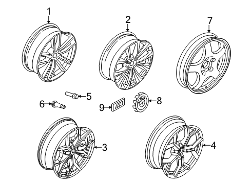 2020 BMW X4 Wheels Light Alloy Rim Ferricgrey Diagram for 36108746987