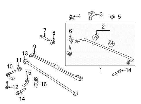 2014 Ford Mustang Stabilizer Bar & Components - Rear Stabilizer Bar Diagram for CR3Z-5A772-Q