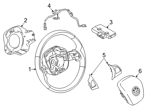 2020 BMW i3s Steering Column & Wheel, Steering Gear & Linkage Sport Multifunct Steering Wheel Switch Diagram for 61319313891