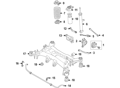 2021 BMW Z4 Rear Suspension Components, Lower Control Arm, Upper Control Arm, Ride Control, Stabilizer Bar REAR AXLE CARRIER Diagram for 33316794865