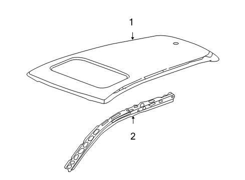 2007 Acura RDX Roof & Components Panel, Roof (Sunroof) Diagram for 62100-STK-A01ZZ