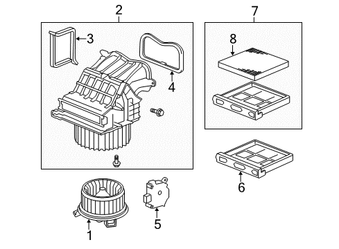 2007 Honda Civic A/C & Heater Control Units Motor Assembly, Fan Diagram for 80030-SNA-305