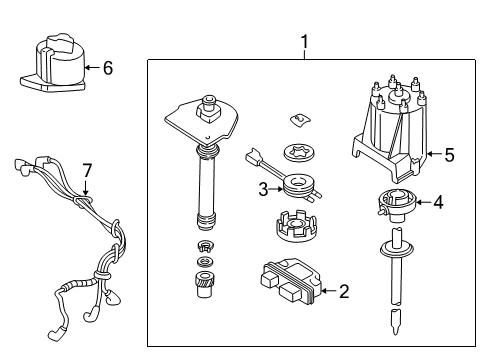 1985 Chevrolet Astro Ignition System Control Asm, Distributor Vacuum Diagram for 19138059