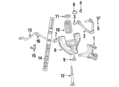 1994 GMC C2500 Front Suspension Components, Lower Control Arm, Upper Control Arm, Stabilizer Bar ARM KIT, FRT LWR CONT<SEE GUIDE/CONTACT BFO> Diagram for 19416897