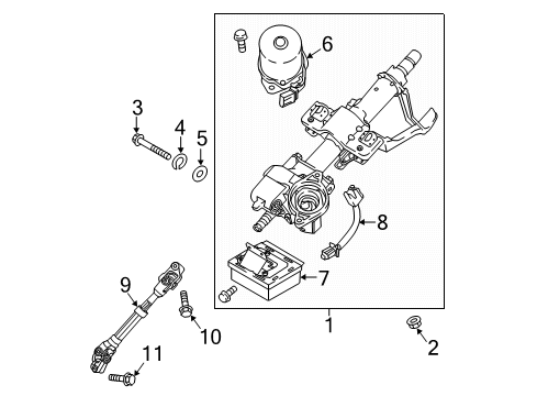2020 Hyundai Accent Steering Column & Wheel, Steering Gear & Linkage Cable Assembly-Sensor Diagram for 56397J0000